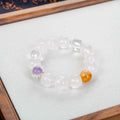 Rose Quartz Theme Bracelet with Fanta Quartz & Lavender Amethyst - Love, Joy & Intuition