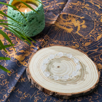 Rose Quartz & Clear Quartz Bracelet with Sterling Silver - Love & Clarity Energy