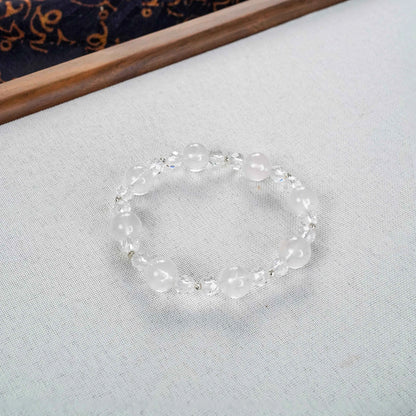 Rose Quartz & Clear Quartz Bracelet with Sterling Silver - Love & Clarity Energy