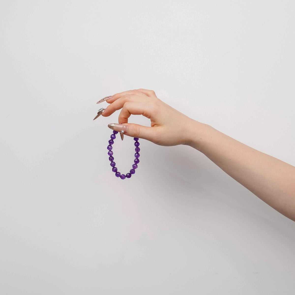 Natural Amethyst Bead Bracelet | Crystal Jewelry for Spiritual Growth | Calmness | Protection | Emotional