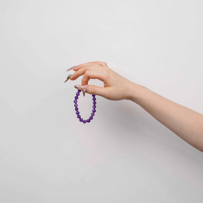 Natural Amethyst Bead Bracelet | Crystal Jewelry for Spiritual Growth | Calmness | Protection | Emotional