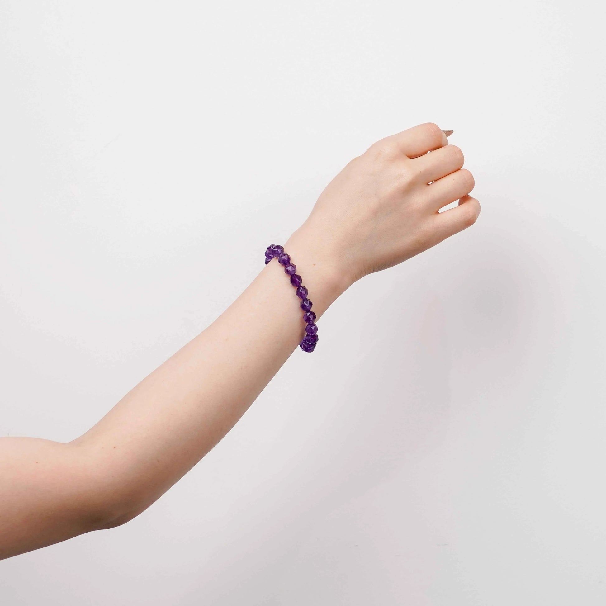 Natural Amethyst Bead Bracelet | Crystal Jewelry for Spiritual Growth | Calmness | Protection | Emotional