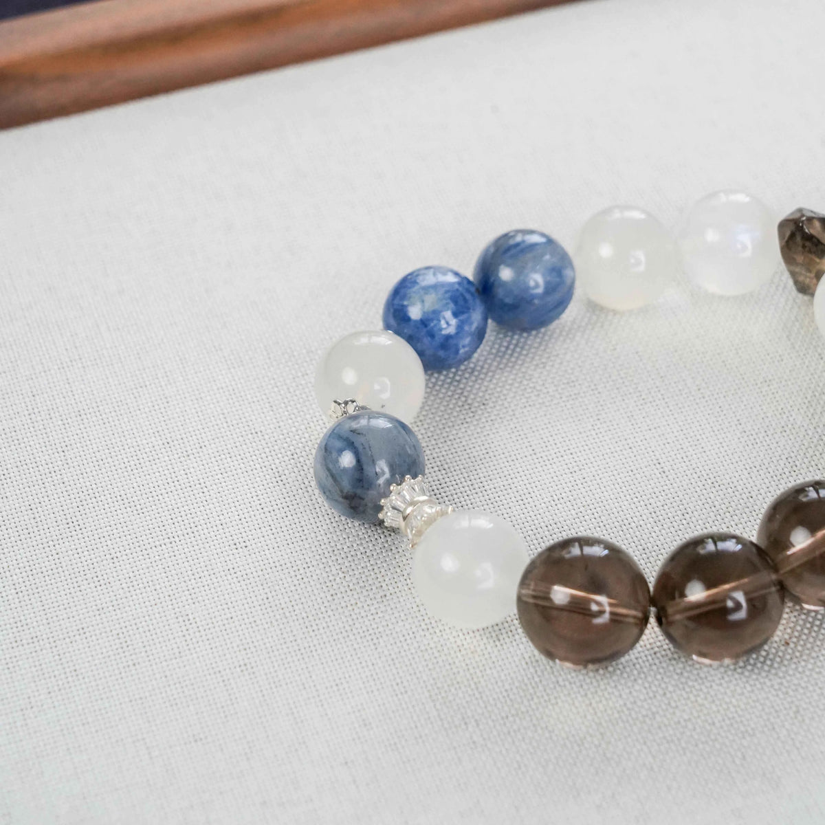 Smoky Quartz Kyanite Moonstone Double Terminated & Sterling Silver - Full Energy Protection & Intuition