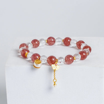 Strawberry Quartz & Clear Quartz Bracelet by Luananio – product detail 4