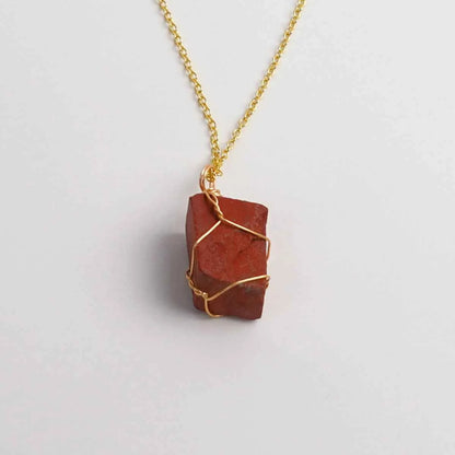 Strawberry Quartz | Tiger Eye | Red Jasper Necklace | Warmth | Vision | Vitality