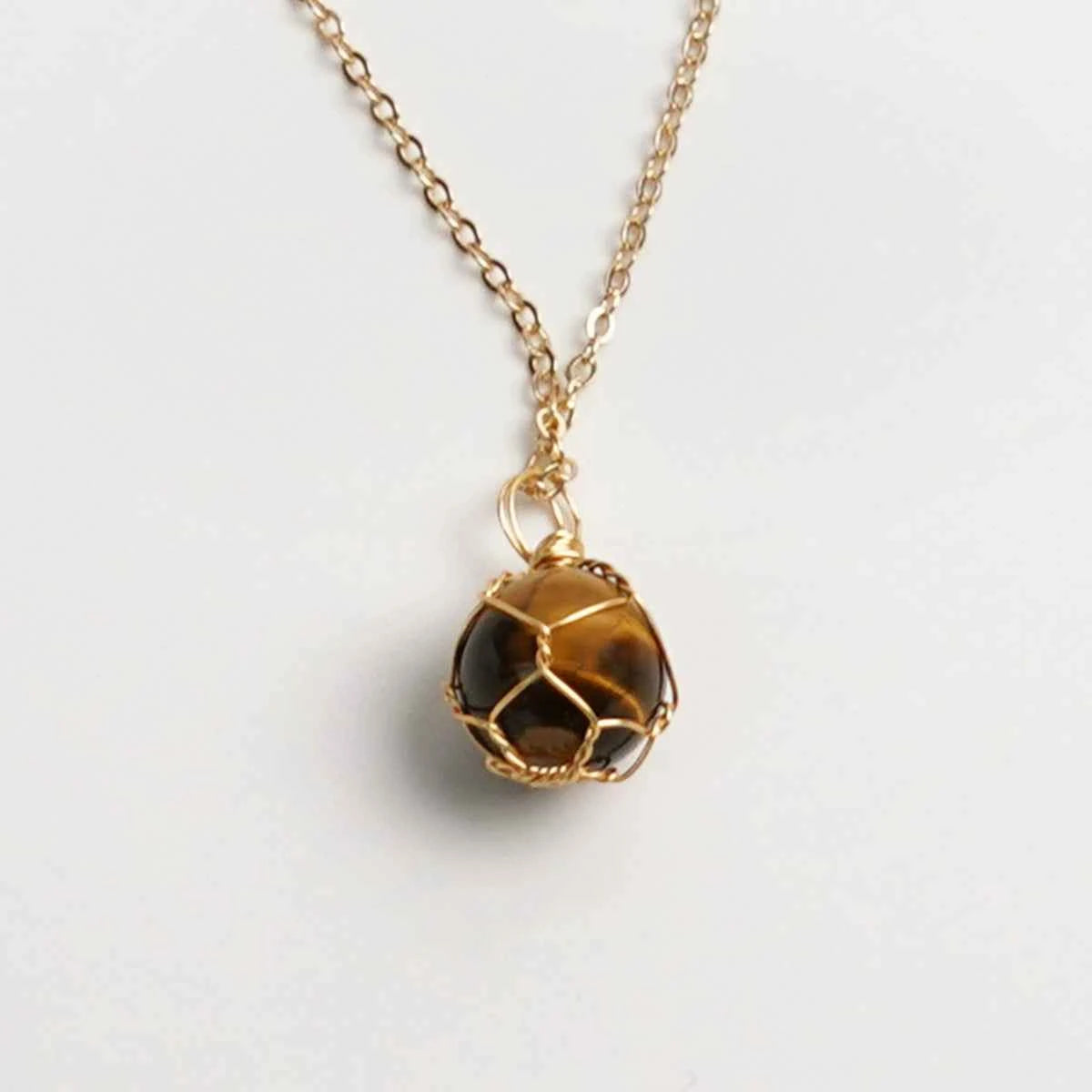 Purple Agate & Tiger Eye Pendant