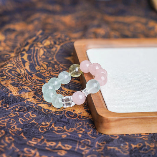 Crystal Bracelet Fluorite, Citrine & Rose Quartz