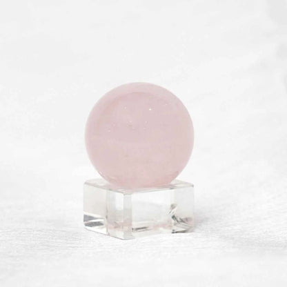 Rose Quartz Sphere Pink Quartz Crystal Healing Crustal Energy Ball for Chakra Balance