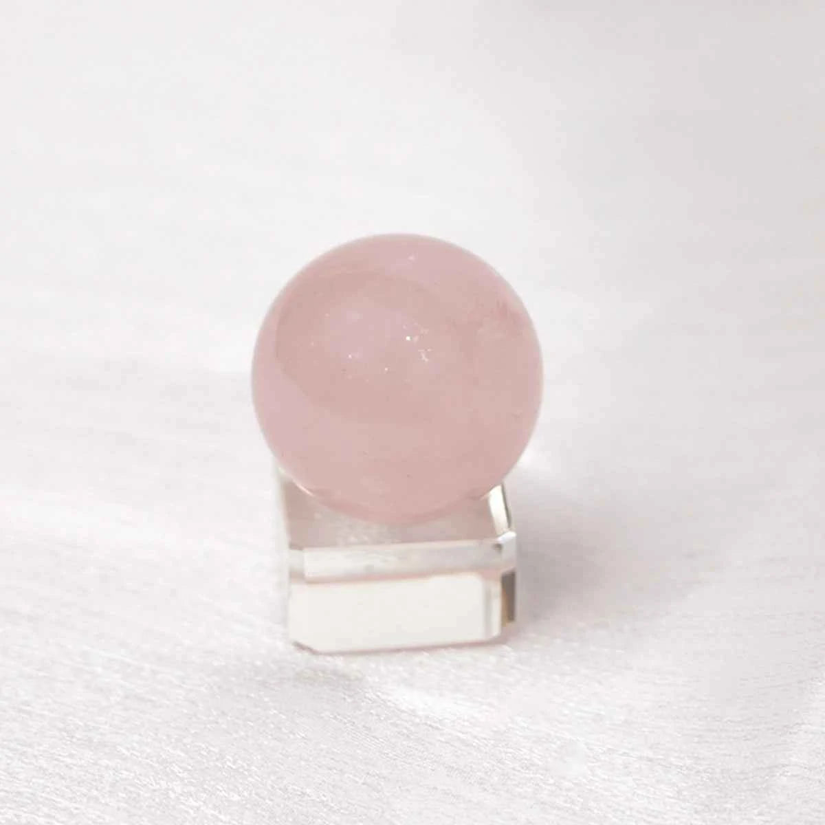 Rose Quartz Sphere Pink Quartz Crystal Healing Crustal Energy Ball for Chakra Balance